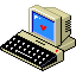 computer with a heart inside